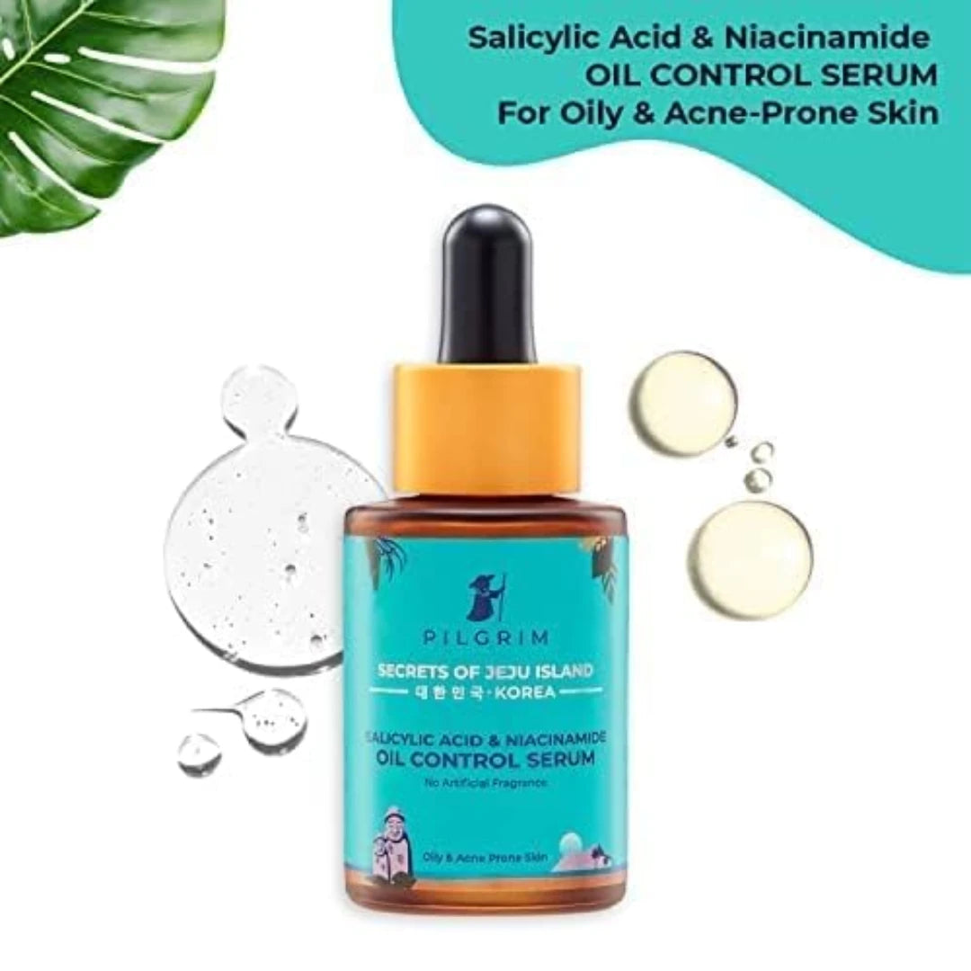 Pilgrim 2% Salicylic Acid + 3% Niacinamide Oil Control Serum For Oily & Acne-Prone Skin For Unisex (30ml)