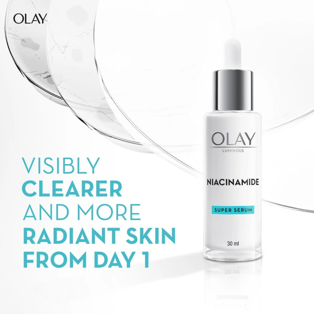 Olay Niacinamide Face Serum For Clear & Even Skin, Fights Dark Spots & Dullness (30ml)