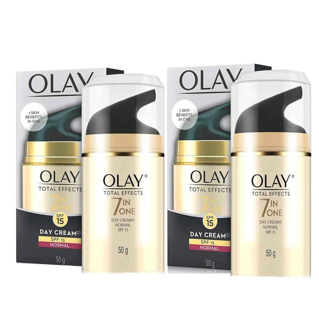Olay, Total Effects 7 in 1 Day Cream Normal with SPF 15, 50g (Pack of 2)