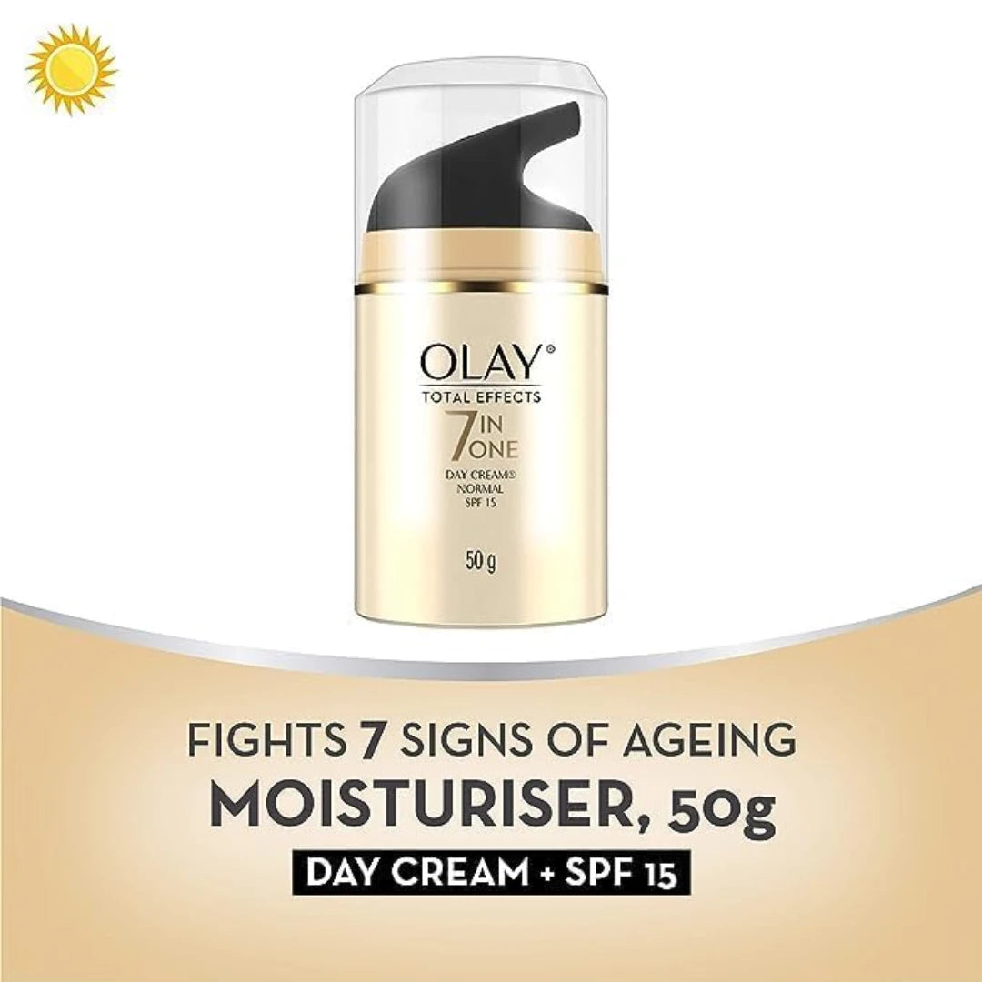 Olay, Total Effects 7 in 1 Day Cream Normal with SPF 15, 50g (Pack of 2)