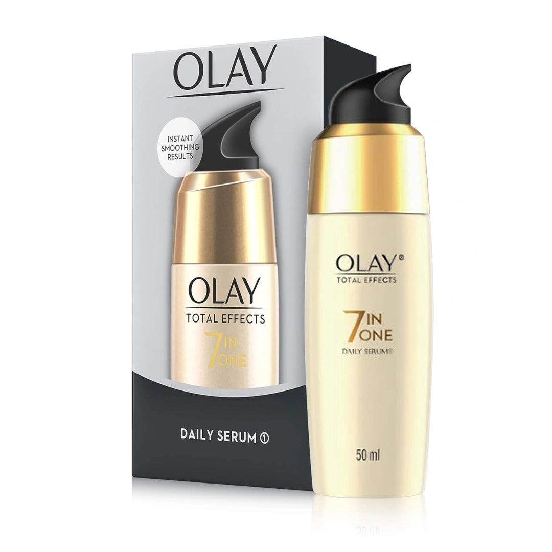 Olay Serum Total Effects 7 in 1, Anti-Ageing Smoothing Serum, 50 ml & Olay Day Cream Total Effects 7 in 1, Anti-Ageing SPF 15, 20g