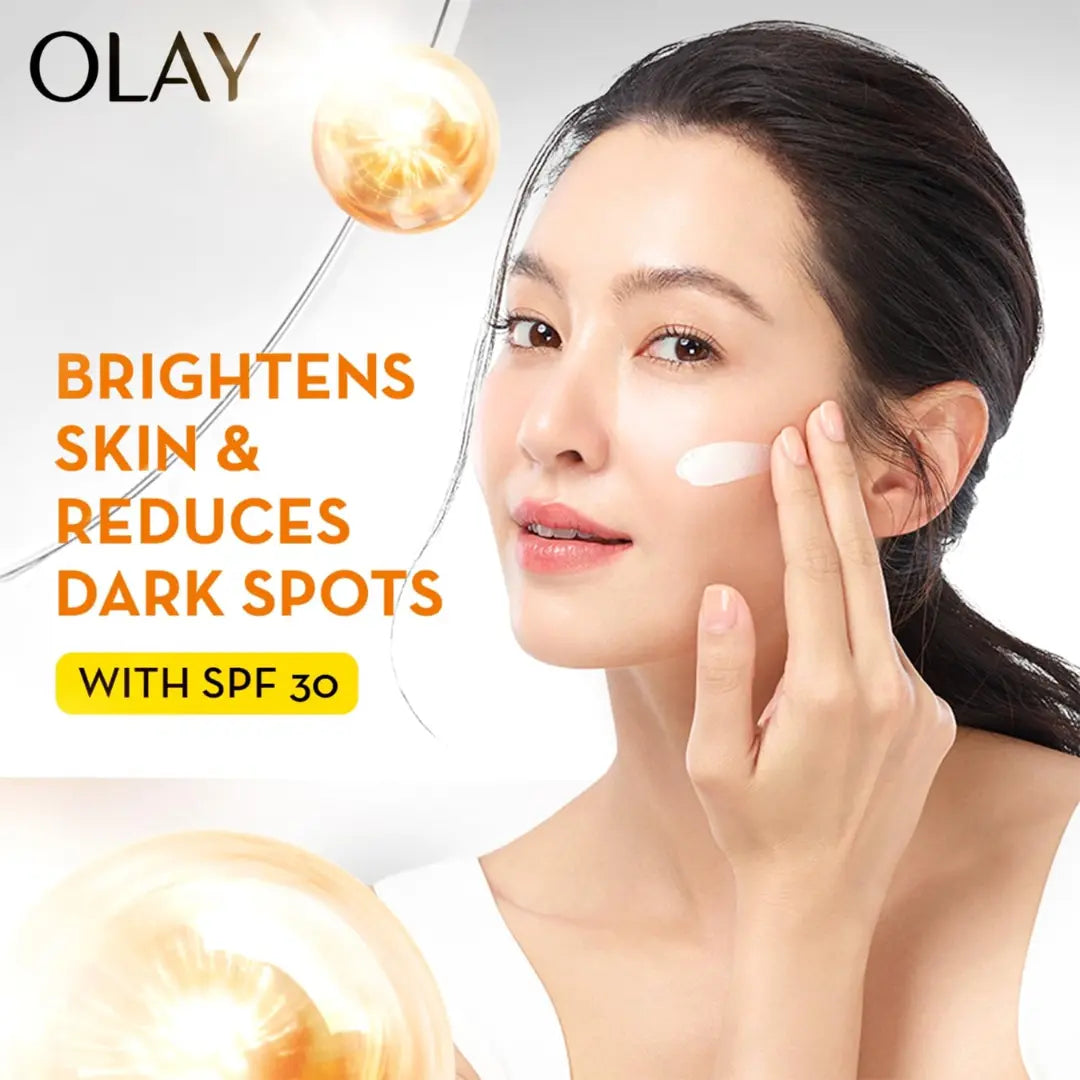 Olay Vitamin C Face Cream with SPF30 l Brightens Skin and Reveals Glow | Smooth Texture with Niacinamide l Paraben and Sulphate Free (50g)