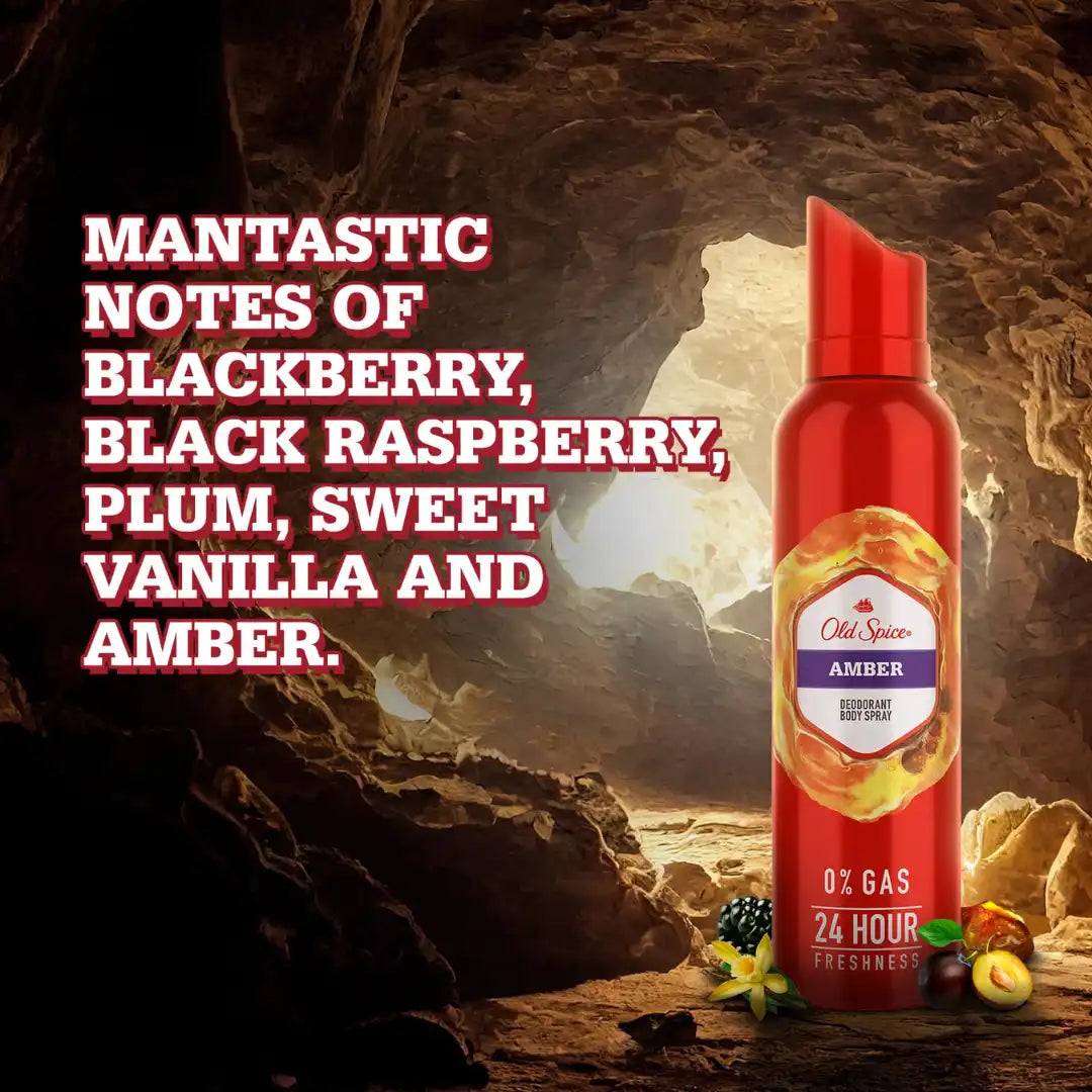 Old Spice Amber Deodorant for Men, (140ml)