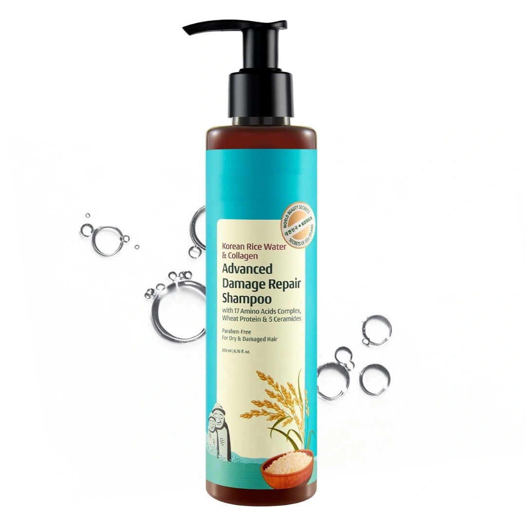 Korean Rice Water & Collagen Advanced Damage Repair Shampoo - 200ml