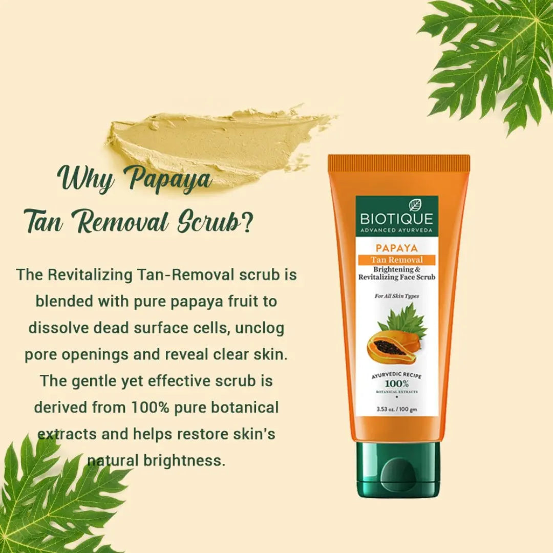 Biotique Papaya Tan Removal Brightening & Revitalizing Face Scrub