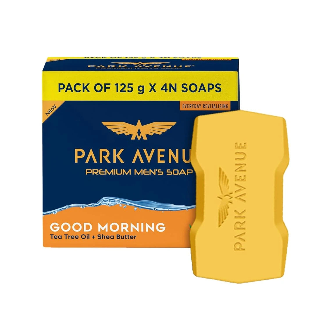 Park Avenue Premium Men’s Soaps for Bath – Good Morning | 125g (Pack of 4)