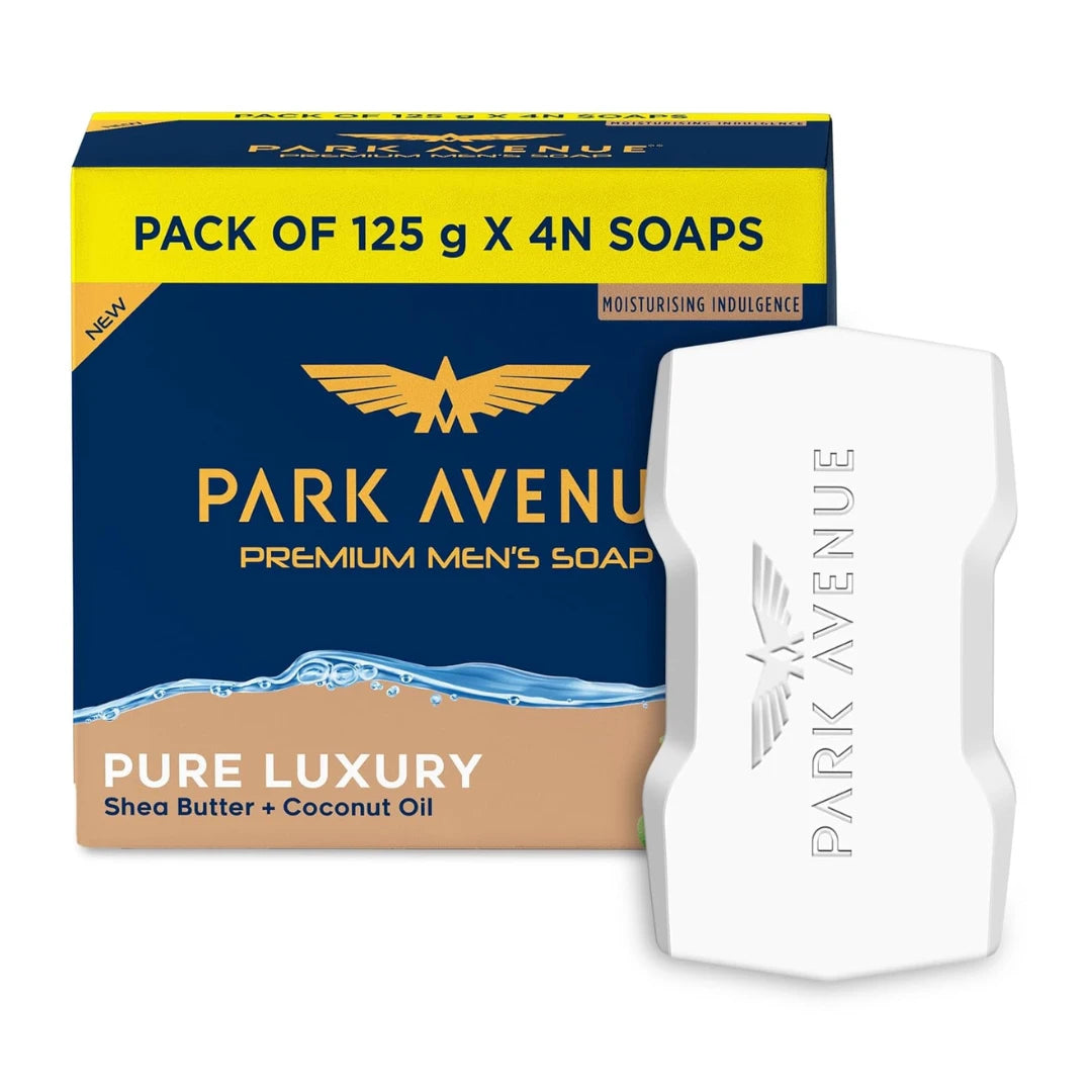 Park Avenue Premium Men’s Soaps for Bath – Pure Luxury | 125g (Pack of 4) |