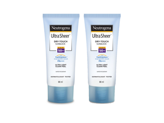 Neutrogena Ultra sheer Sunscreen, SPF 50+, Ultra light, for oily and dry skin, 80 ml Pack of 2