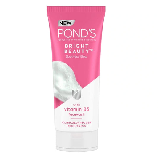 POND'S Bright Beauty Anti-Dullness & Brightening Facewash with Niacinamide | For Glass-Skin Like Shine and with 4X Visibly Brighter Skin, 150gm