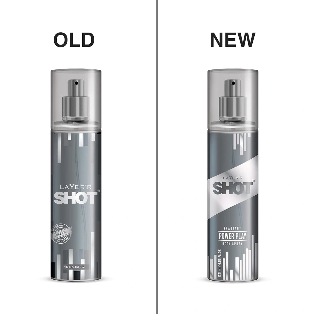 Layer'r Shot Power Play Deodorant For Men | Long-Lasting Premium With Powerful Masculine Fragrance-135ml (Pack of 3)