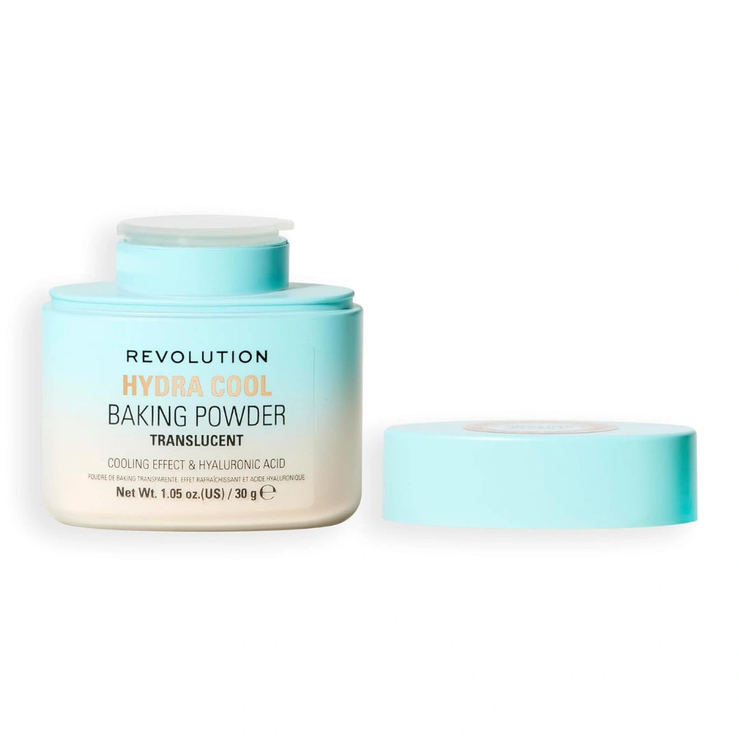 Revolution Hydra Cool Cooling Loose Baking Powder – Hydrating, Finely Milled Setting Powder with Hyaluronic Acid & Vitamin E