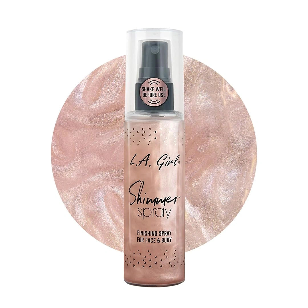 L.A GIRL Women Rose Gold Shimmer Finishing Spray For Face And Body,Brightening & Illuminating Glow,Infused With Pearlescent Shimmer,Specially Formulated For Glowing Skin,Setting Spray For Makeup-80Ml