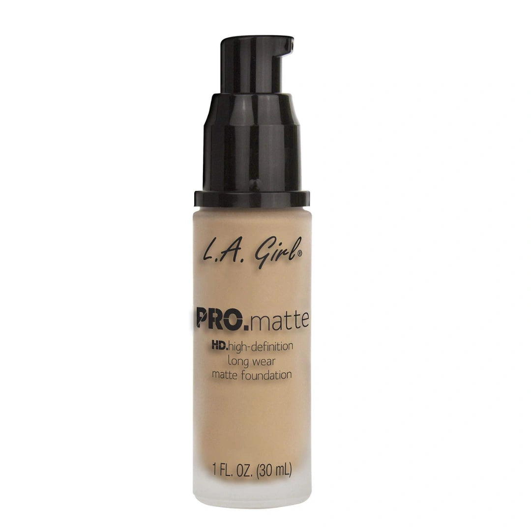 L.A GIRL - HD Pro Matte Foundation-Nude | Medium to full coverage foundation | Long wearing, buildable coverage | Best for normal to oily skin types | Suede-like finish | 30ml