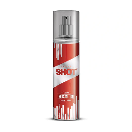 Layer'r Shot Red Stallion Deodrant Body Spray For Men | Long-Lasting Premium With Powerful Masculine Fragrance (135ml)