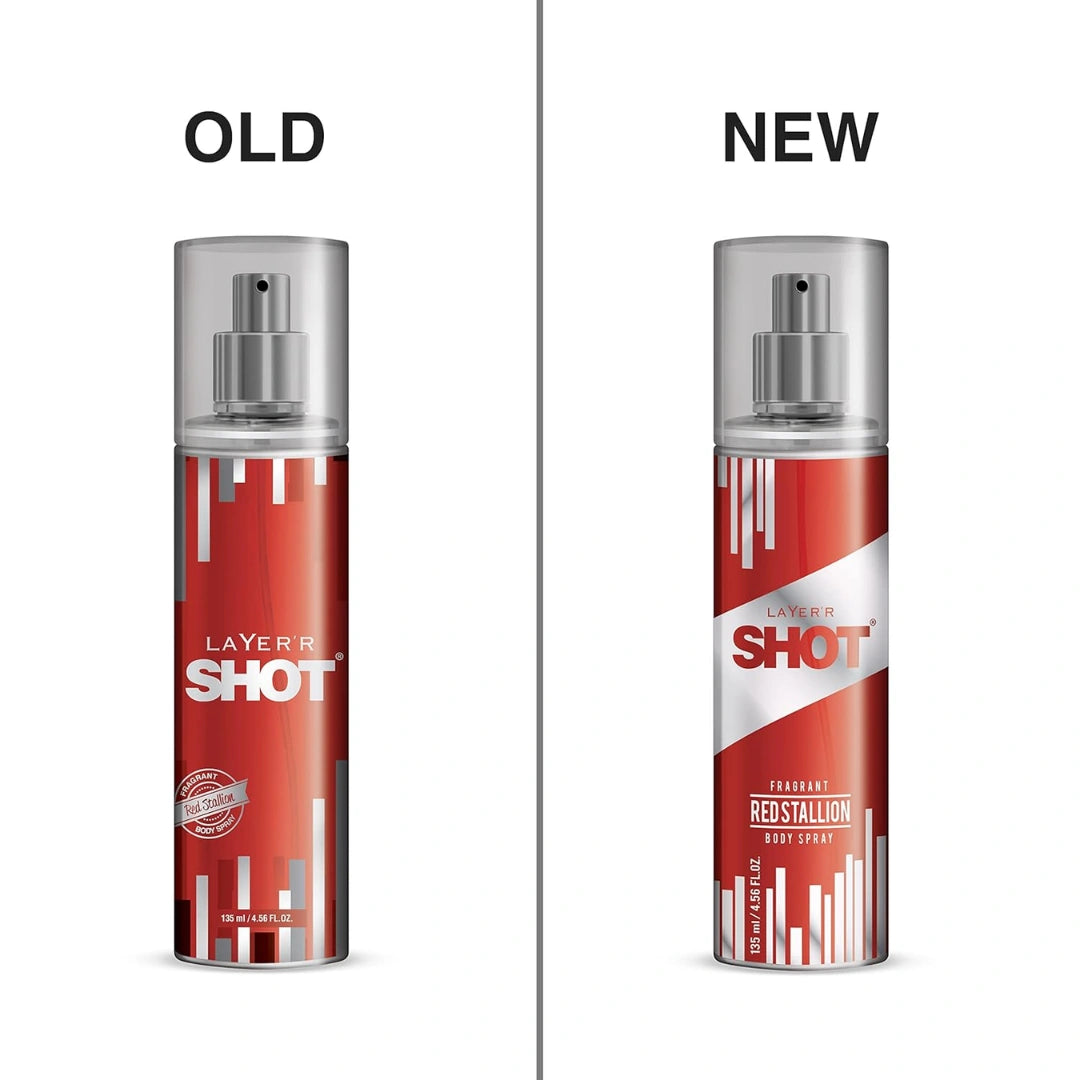 Layer'r Shot Red Stallion Deodrant Body Spray For Men | Long-Lasting Premium With Powerful Masculine Fragrance (135ml)