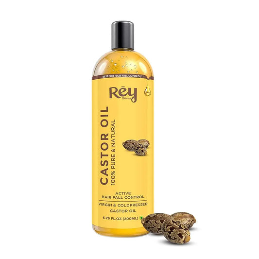 Rey Naturals Cold Pressed Extra Virgin Castor Oil For Hair Growth - 200ml