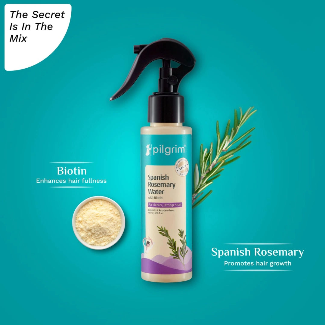 Pilgrim Spanish Rosemary Water Spray With Biotin for Hair Growth (100ml)
