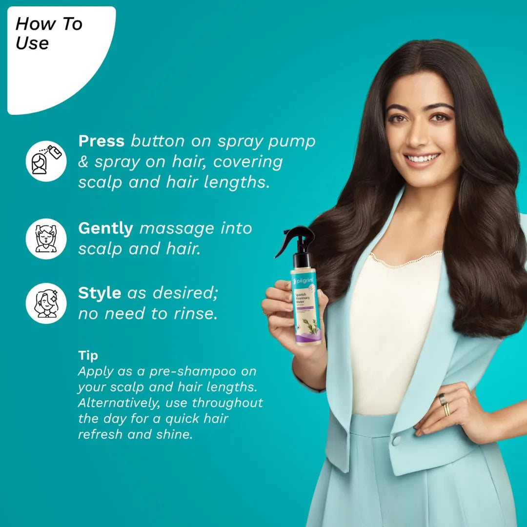 Pilgrim Spanish Rosemary Water Spray With Biotin for Hair Growth (100ml)