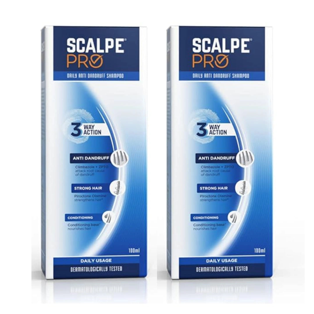 Scalpe Pro Daily Anti Dandruff Shampoo 3 Way Action - 100ml (Pack of 2)