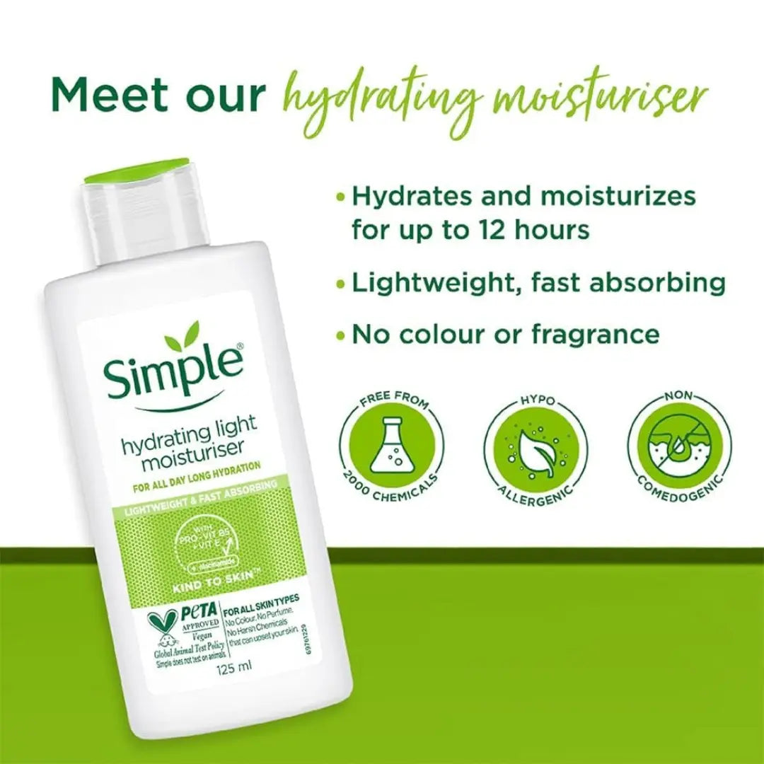 Simple Kind To Skin Hydrating Light Moisturiser Lotion (125ml)