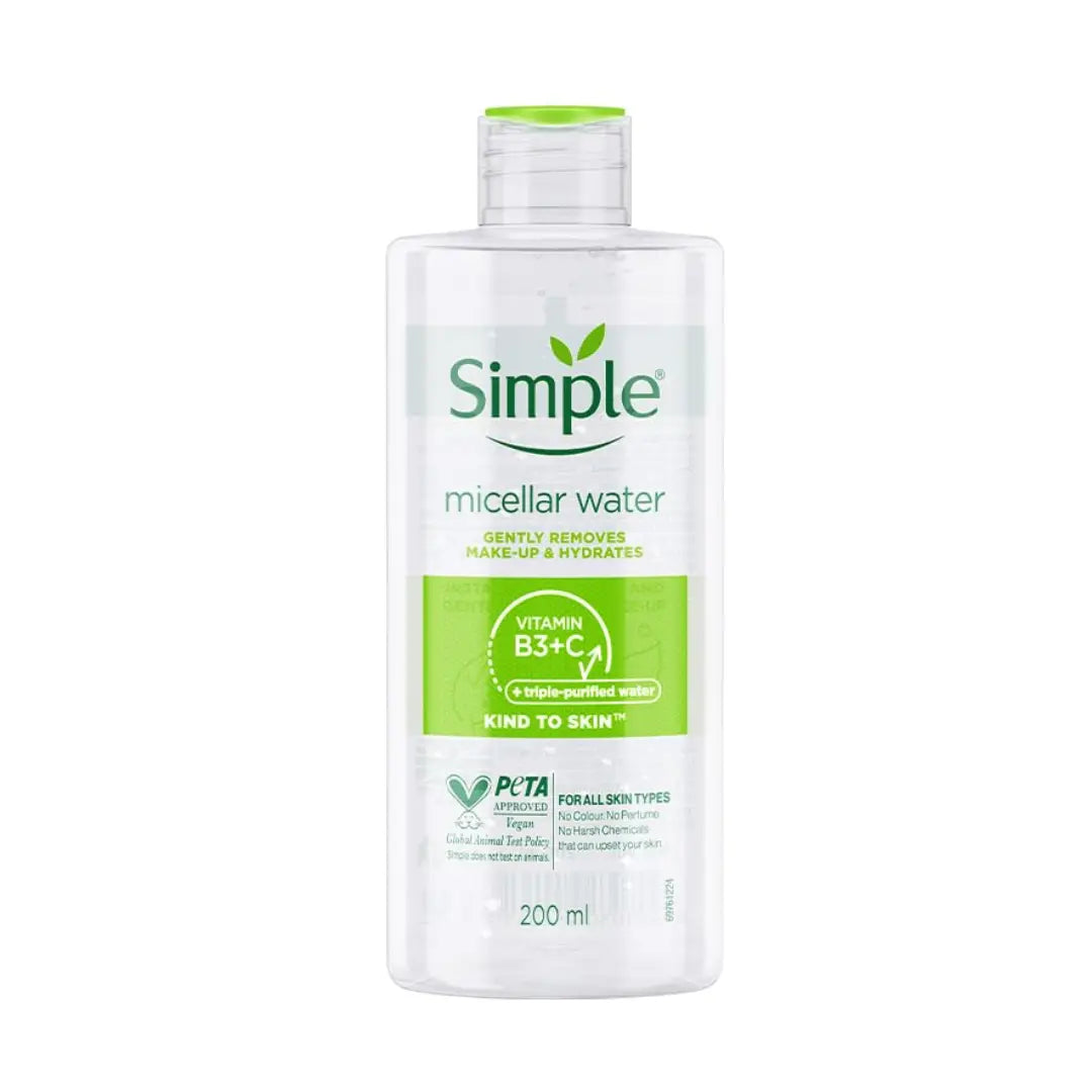 Simple Kind To Skin Micellar Cleansing Water 200 ml | Gently Removes Make-Up & Hydrates | For All Skin Types