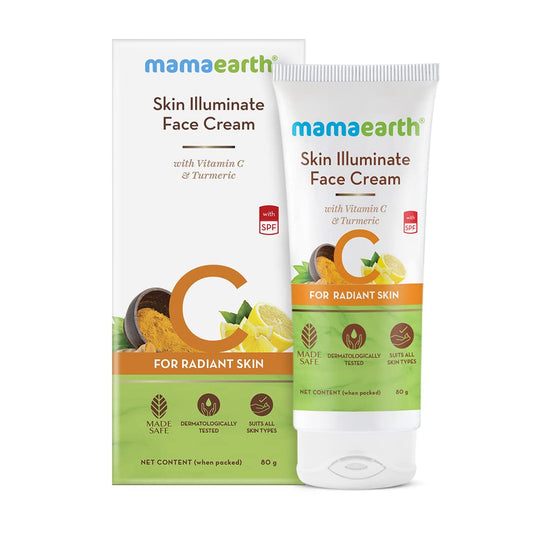 Mamaearth Skin Illuminate Face Cream, With Vitamin C And Turmeric For Radiant Skin (80g)
