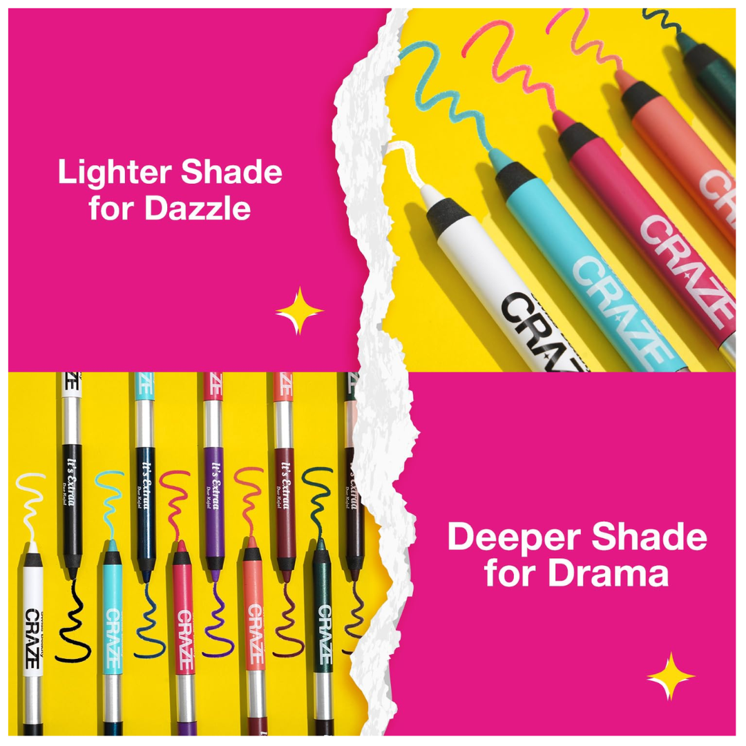 SWISS BEAUTY CRAZE It's Extraa Duo Matte Pencil Kajal with Vitamin E | 2-in-1 Shades | Highly Pigmented | Smudge-Proof | With Precise Tip | Shade-