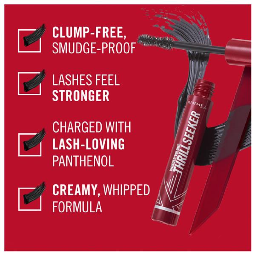 Rimmel London Ladies Wonder Volume Thrill Seeker Mascara 0.27 oz Extreme Black Makeup