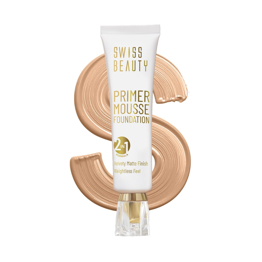 SWISS BEAUTY Primer Mousse Foundation Weightless Smooth & Velvet Touch, Face MakeUp,