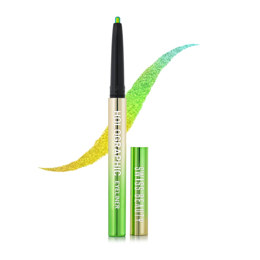 SWISS BEAUTY Holographic Shimmery Pencil Eyeliner | Waterproof, Smudge Proof, Long Lasting Eyeliner With Easy Application |