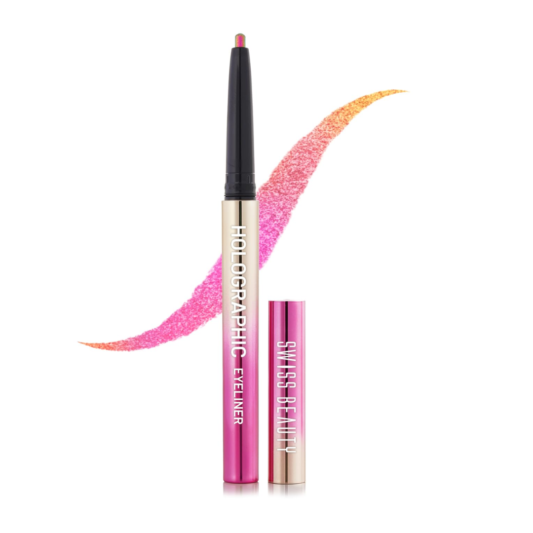 SWISS BEAUTY Holographic Shimmery Pencil Eyeliner | Waterproof, Smudge Proof, Long Lasting Eyeliner With Easy Application |