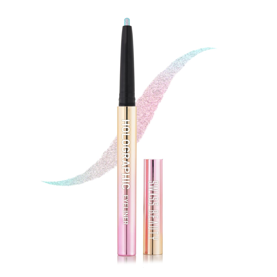 SWISS BEAUTY Holographic Shimmery Pencil Eyeliner | Waterproof, Smudge Proof, Long Lasting Eyeliner With Easy Application |