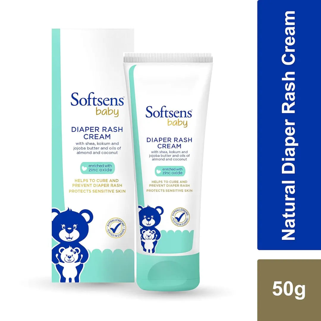 Softsens Baby Natural Diaper Rash Cream, Enriched With Aloe Vera Juice and Shea Butter 50g