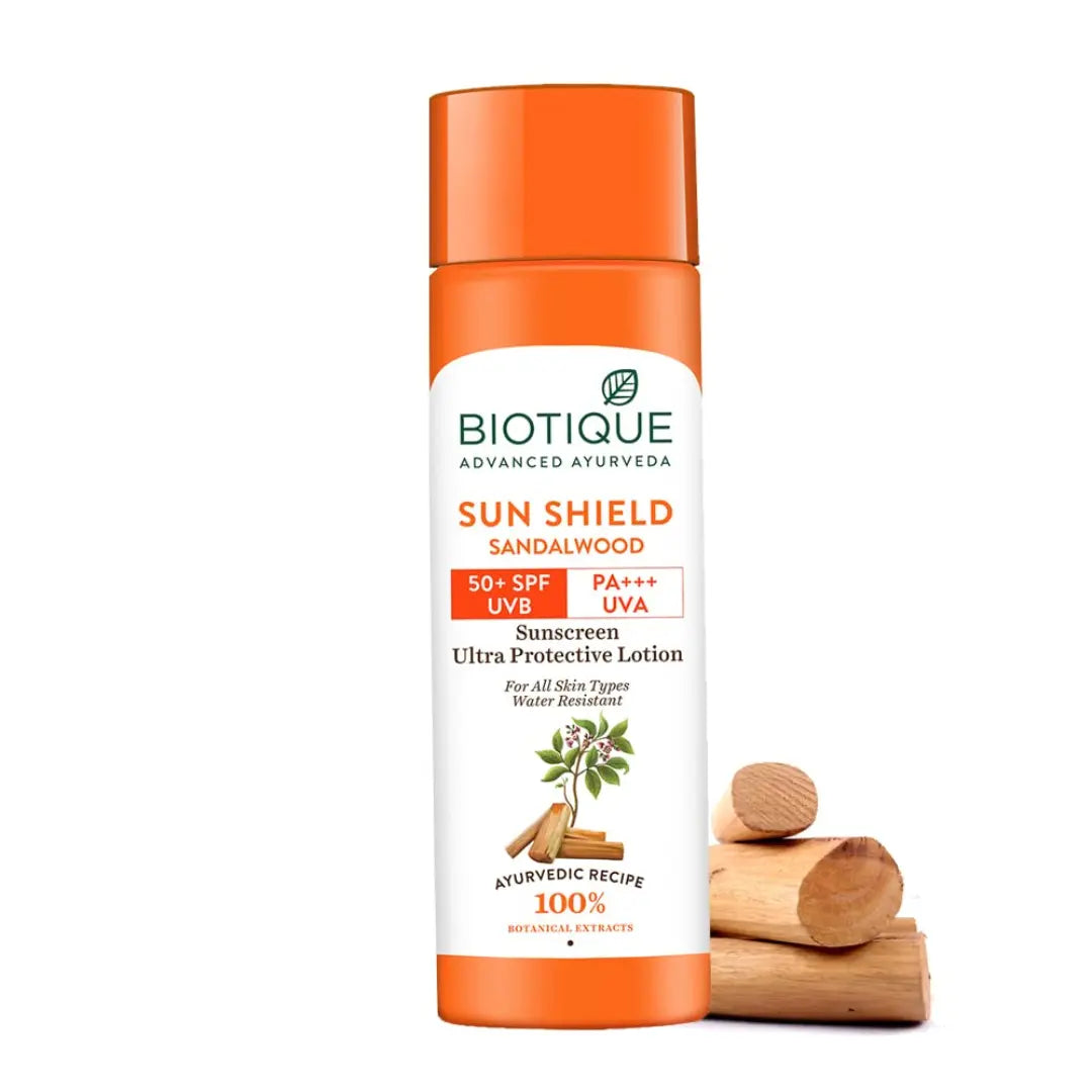 Biotique Sun Shield Sandalwood Ultra Protective Lotion 50+ SPF PA+++ UAV Sunscreen (120ml)