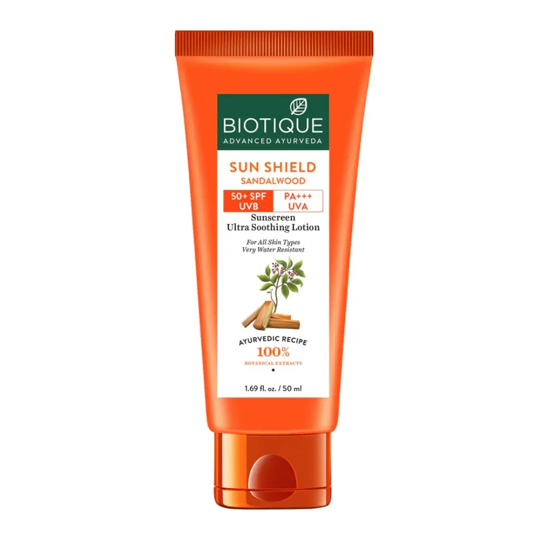 Biotique Sun Shield Sandalwood Ultra Protective Face Lotion SPF 50+ Sunscreen (50ml)