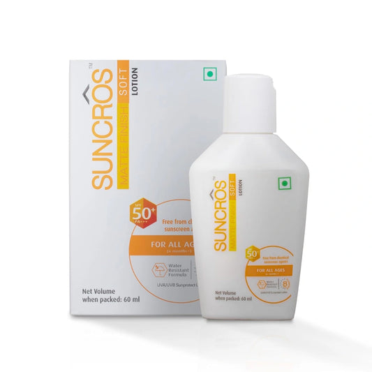 Suncros Matte Finish Face Sunscreen Soft Lotion With SPF 50+ (60ml)