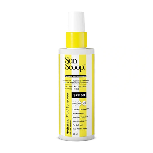 SunScoop Hydrating Face & Body Fluid Sunscreen Spray SPF 60 PA++++ | For Men & Women -125ml