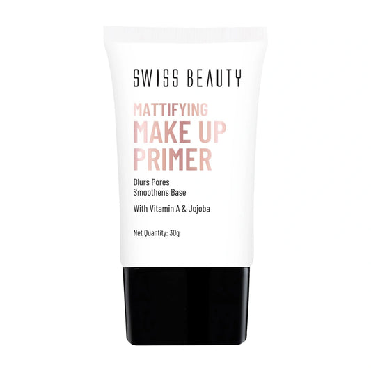 Swiss Beauty Mattifying Makeup Primer | Oil-Free Shine | Minimises Pores | Long-Lasting Base | All skin Types, 30gm