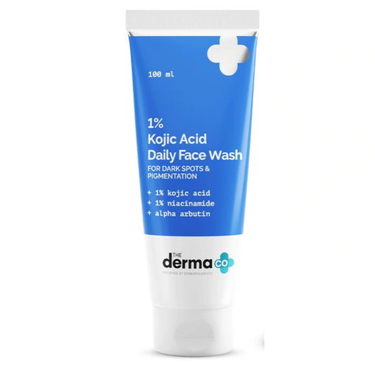 The Derma Co 1% Kojic Acid Face Wash I With Niacinamide & Alpha Arbutin I Reduces Dark Spots & Pigmentation I Cleanses & Brightens Skin I Non-Drying Formula I For All Skin Types- 100ml