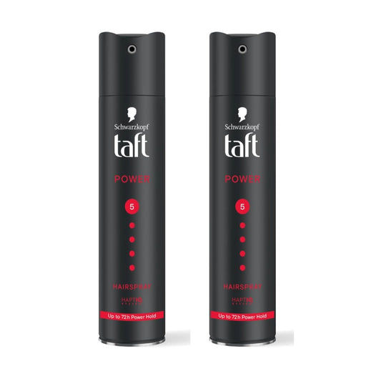 TAFT Schwarzkopf Power Hair Spray With Caffeine Formula For Strengthening Hair Hold 5,72Hr Hold 250ml (Pack of 2)