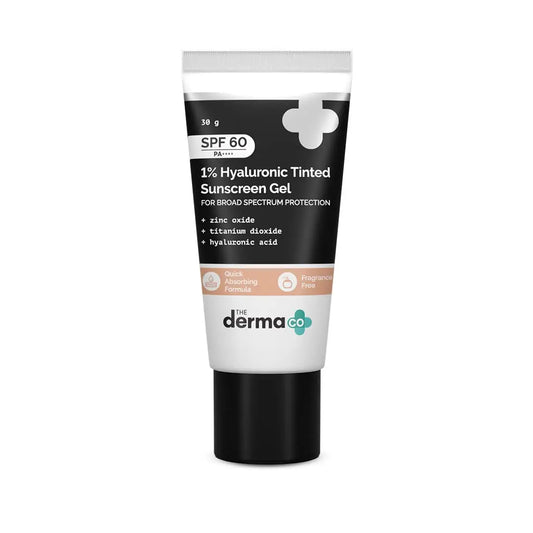 The Derma co. 1% Hyaluronic SPF 60 PA++++ Tinted Sunscreen Gel With No White Cast - 30g