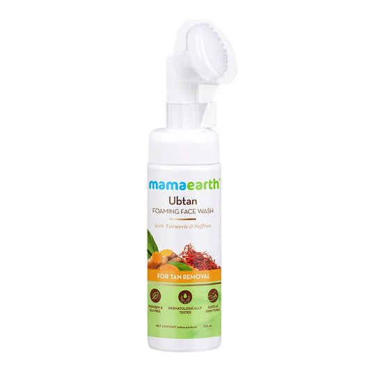 Mamaearth Ubtan Foaming Face Wash with Turmeric and Saffron for Tan Removal - 150ml