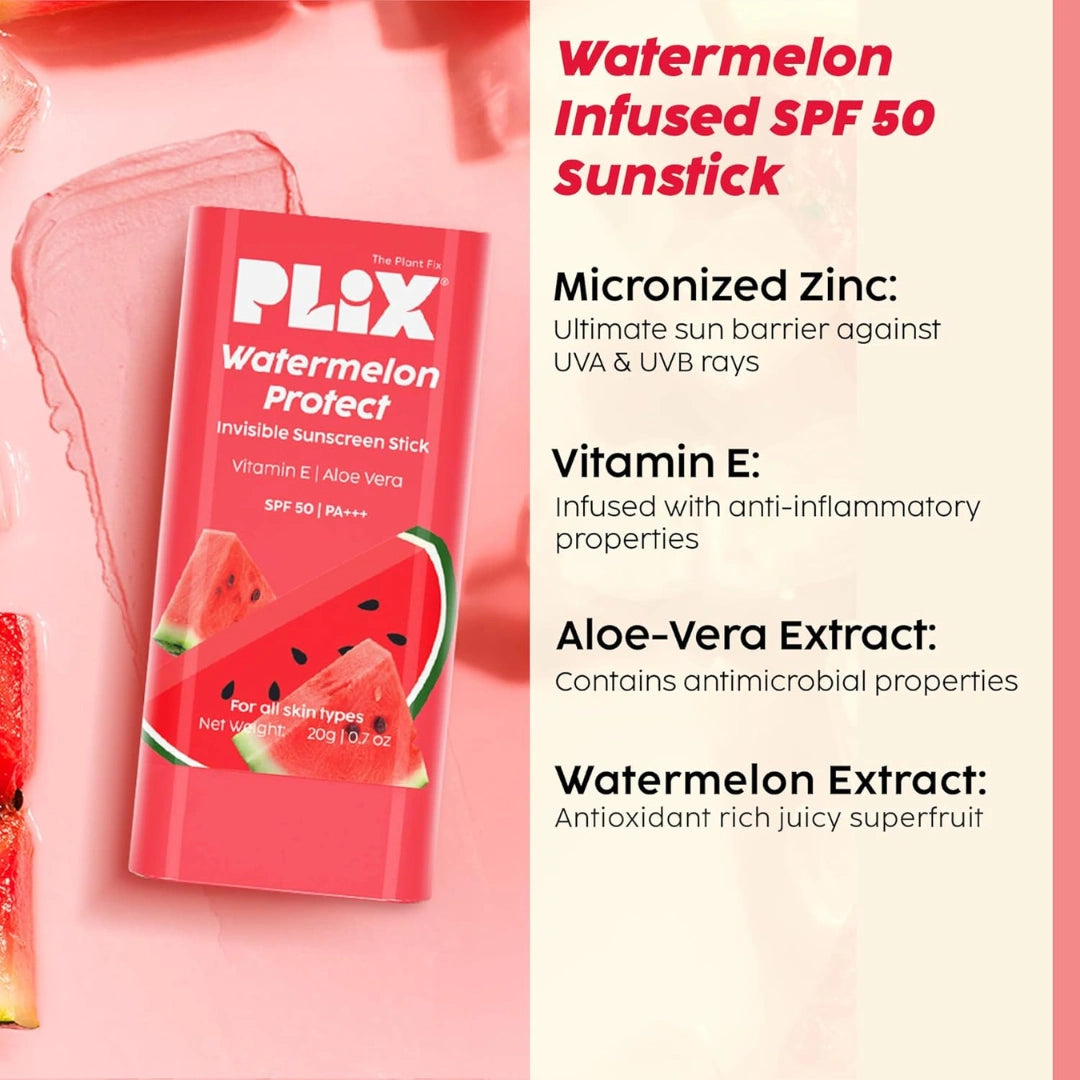 PLIX - THE PLANT FIX Watermelon Protect invisible sunscreen stick spf 50 ,20g
