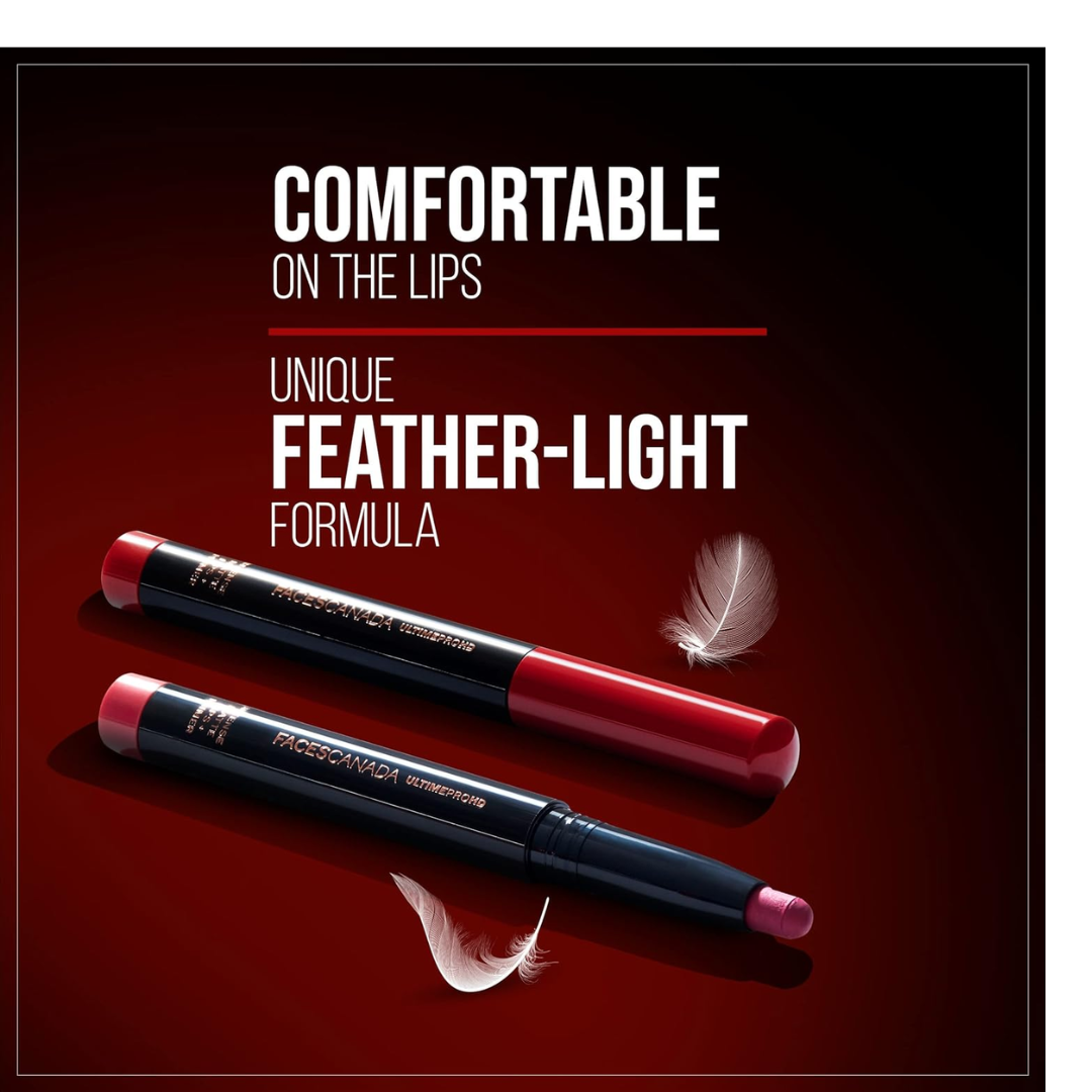 FACES CANADA Ultime Pro HD Intense Matte Lipstick + Primer - Tea Rose (Nude), 1.4g | 9HR Long Stay | Flawless HD Matte Finish | Intense Color | Lightweight | Smooth Glide | Primer Infused