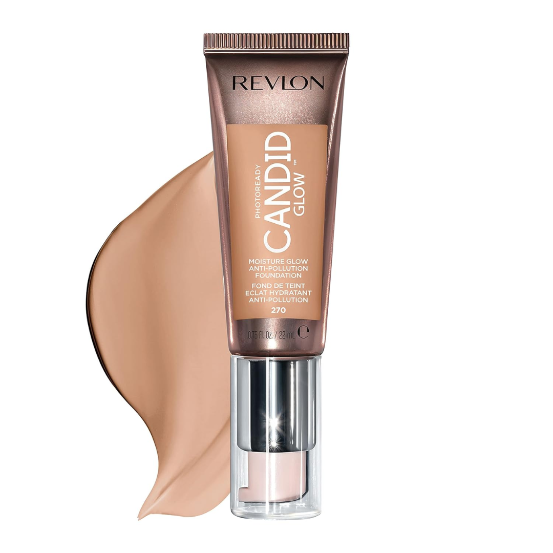 Revlon PhotoReady Candid Glow Moisture Glow Anti-Pollution Foundation with Vitamin E and Prickly Pear Oil, Anti-Blue Light Ingredients, without Parabens, Pthalates, and Fragrances, Buff, 0.75 oz