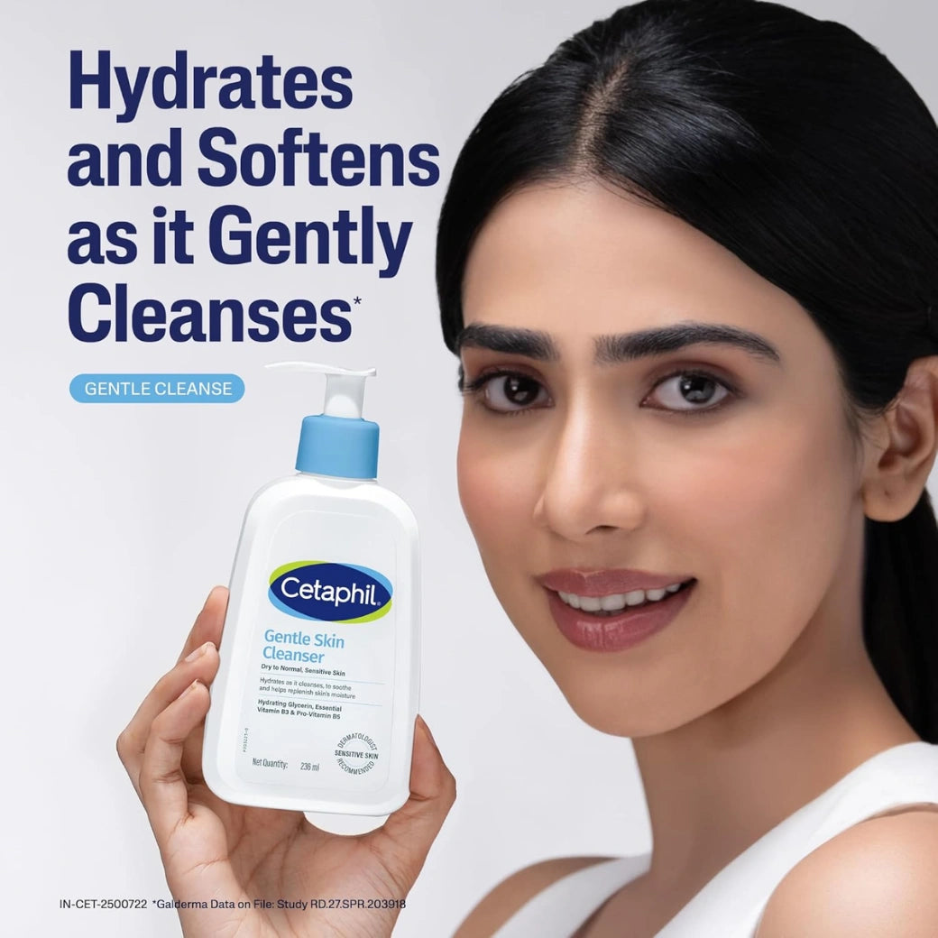 Cetaphil Face Wash by Cetaphil, Gentle Skin Cleanser for Dry to Normal, Sensitive Skin - 236 ml| Hydrating Face Wash with Niacinamide,Vitamin B5| Dermatologist Recommended| Paraben, Sulphate Free
