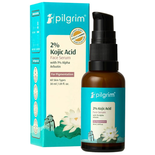 Pilgrim 2% Kojic Acid Serum for face with 1% Alpha Arbutin & Korean White Lotus (30ml)