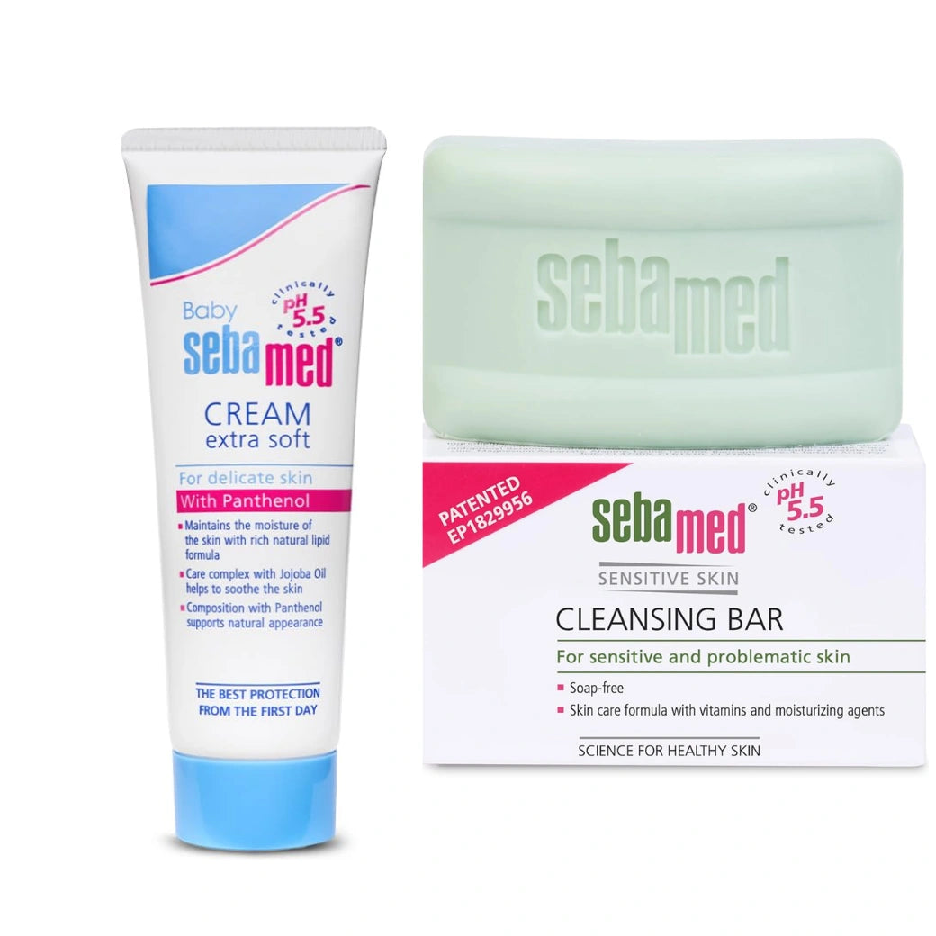 SebaMed extra soft cream 50g , and Cleansing Bar Soap-Free for Normal to Oily Skin, 100gm