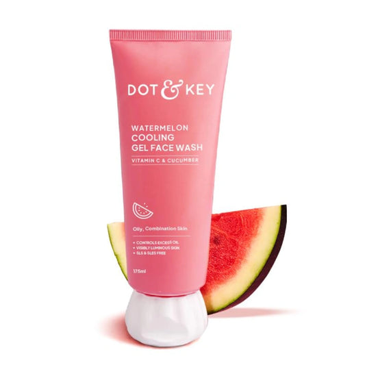 Dot & Key Watermelon Cooling Gel Face Wash With Vitamin C & Cucumber | Face Wash For Glowing Skin|Oil Free |Removes Excess Oil & Dirt | For Combination & Oily Skin| For Women & Men|175Ml