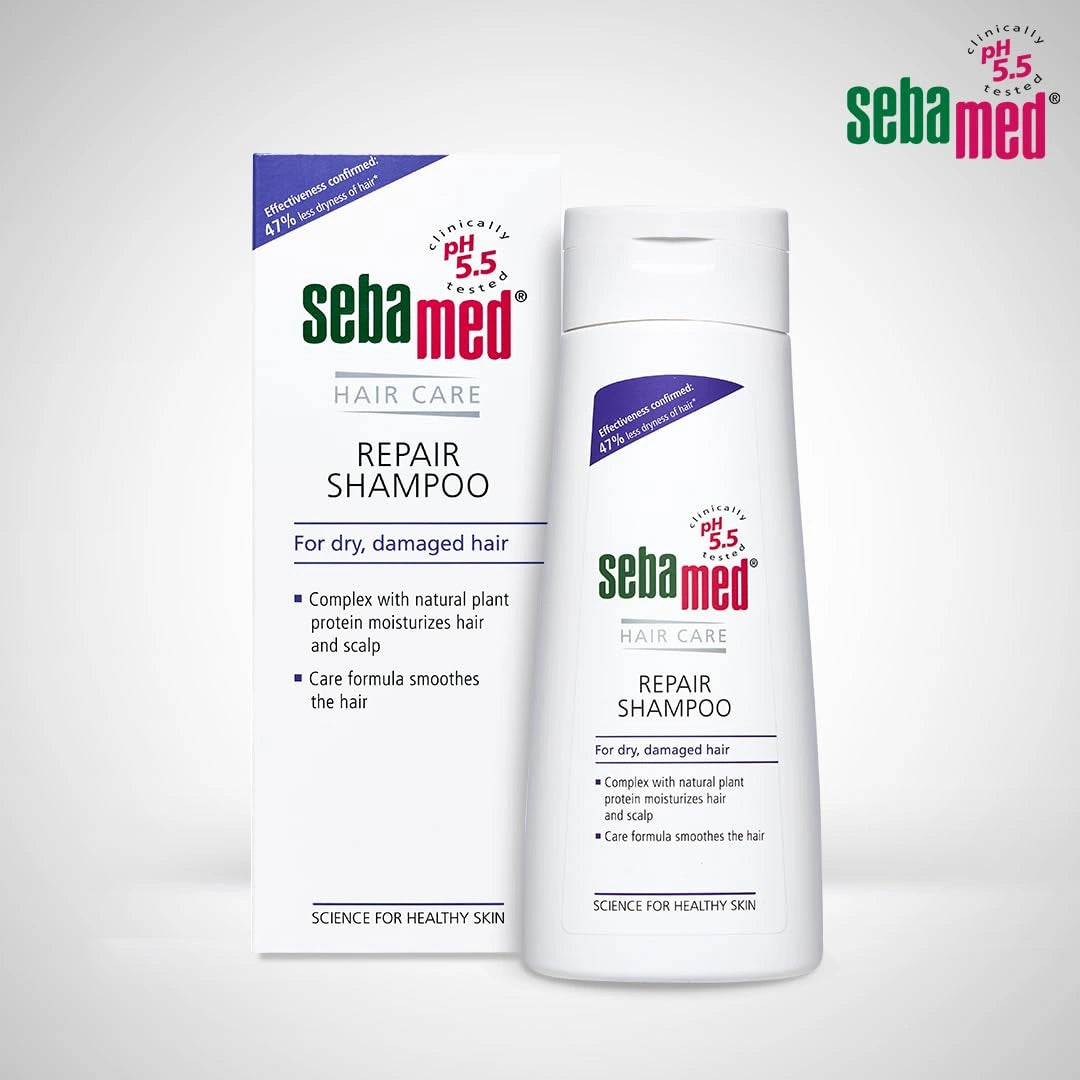 Sebamed Hair Repair Shampoo | pH5.5 I 47% less hair-dryness confirmed 200 ml